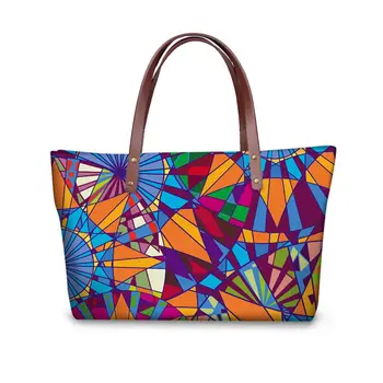 Large Capacity Designer Bags Colorful mandala pattern Neoprene Fabric Women Handbags Ladies Wholesale Fashion Handbags In Bulk