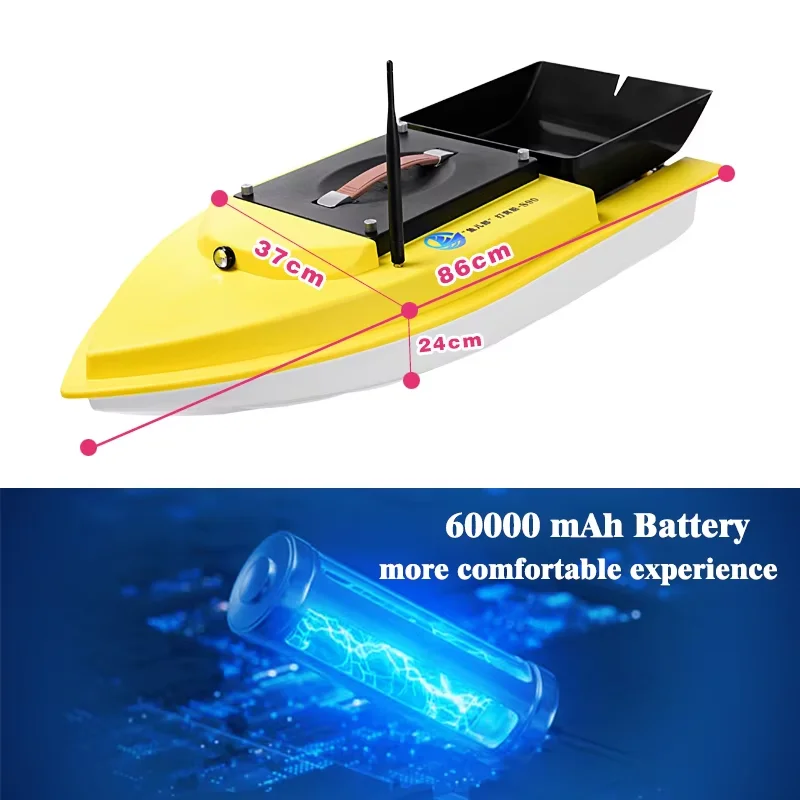 Newest S90 60000mAh GPS RC Fishing Bait Boat High Speed Heavy Load Capacity Fishing Bait Boat