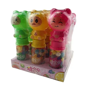 New Product Plastic Cartoon Light Toy With Fruit Flavor Jelly Bean Candy