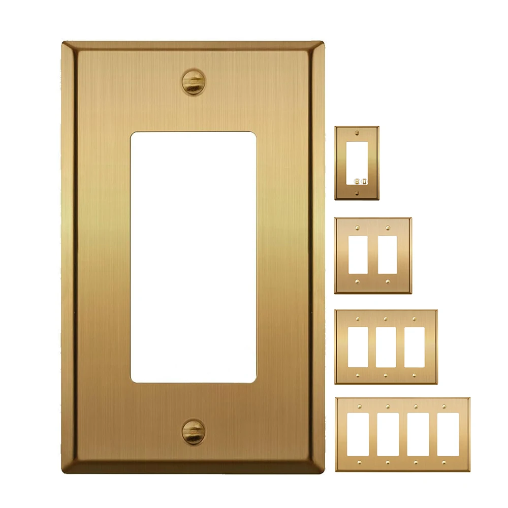 Metal Gold Outlet Cover or Light Switch Cover Wall Plate Corrosion Resistant Single