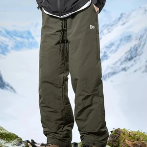 OEM & ODM Men's Mid Loose-Fitting Three-Dimensional Pleated Cotton Pants Winter Warm Water-Repellent Coils Straight