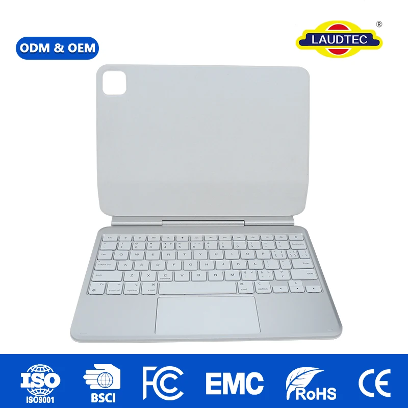 Funda teclado inalámbrica ultradelgada de aleación de aluminio Laudtec con touchpad para iPad Pro de 13