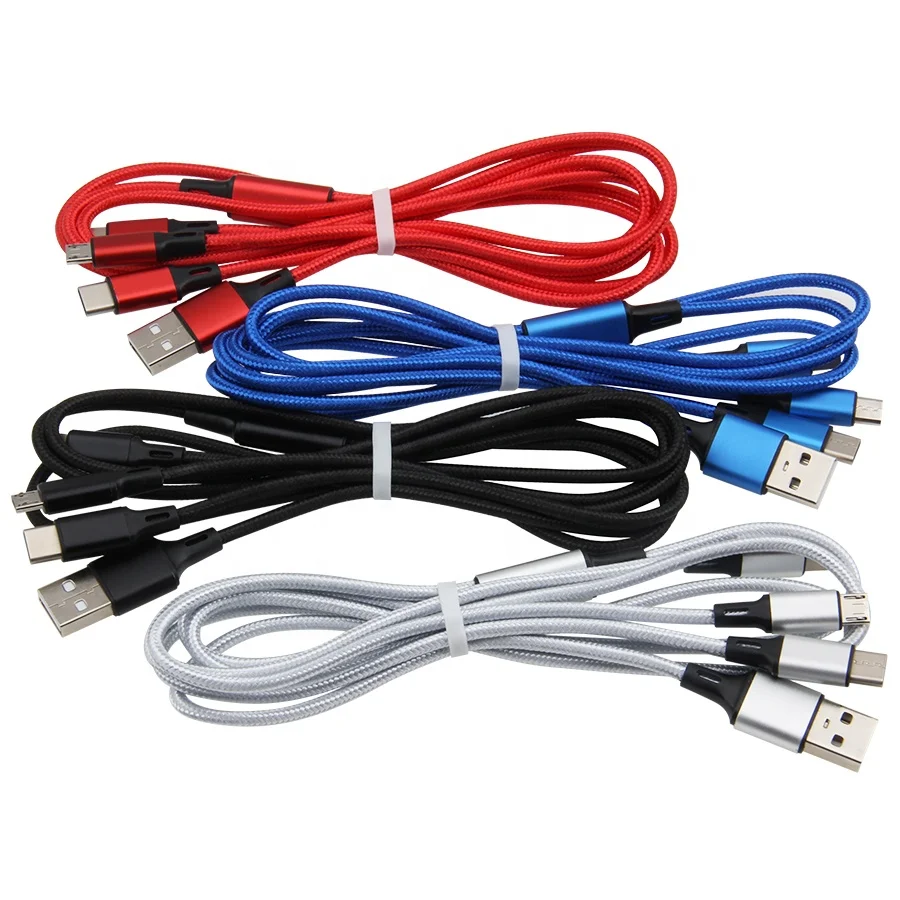 Multi USB Charging Cable 3 in 1 USB Charging Cables Line Charger for iPhone Type C Android Phone Charge Wire