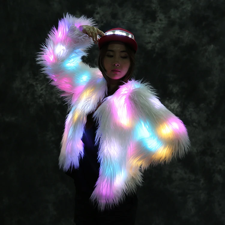 Winter Rave Party Warm Festival Outfits LED Luminous Winter Long