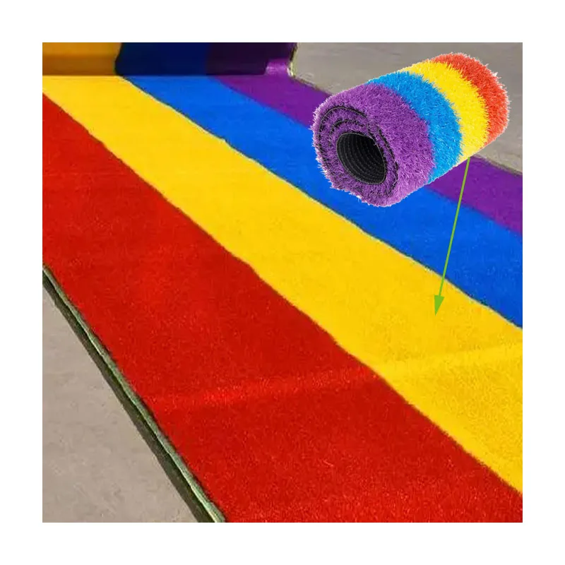 Kindergarten Colored Artificial Grass Carpet Red Yellow Blue Purple Artificial Colorful Grass for Running