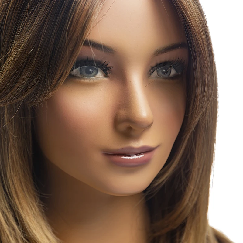 H19 Newly Designed Fashion Female Realistic Mannequin Head Make Up Face