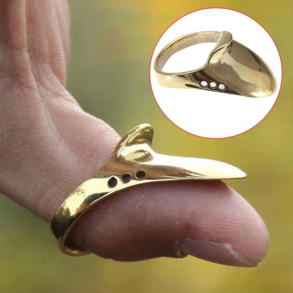 Anello In Ottone Per Tiro Con Arco - Protezione Dita Stile Mongolo, Misura 24mm - Foto 11