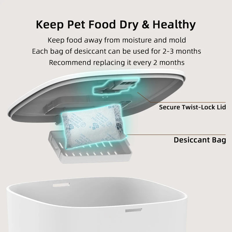 1080P Automatic Cat Feeder with Camera 6L App Control Smart Feeder Cat Dog Food Dispenser with Stainless Steel Bowl