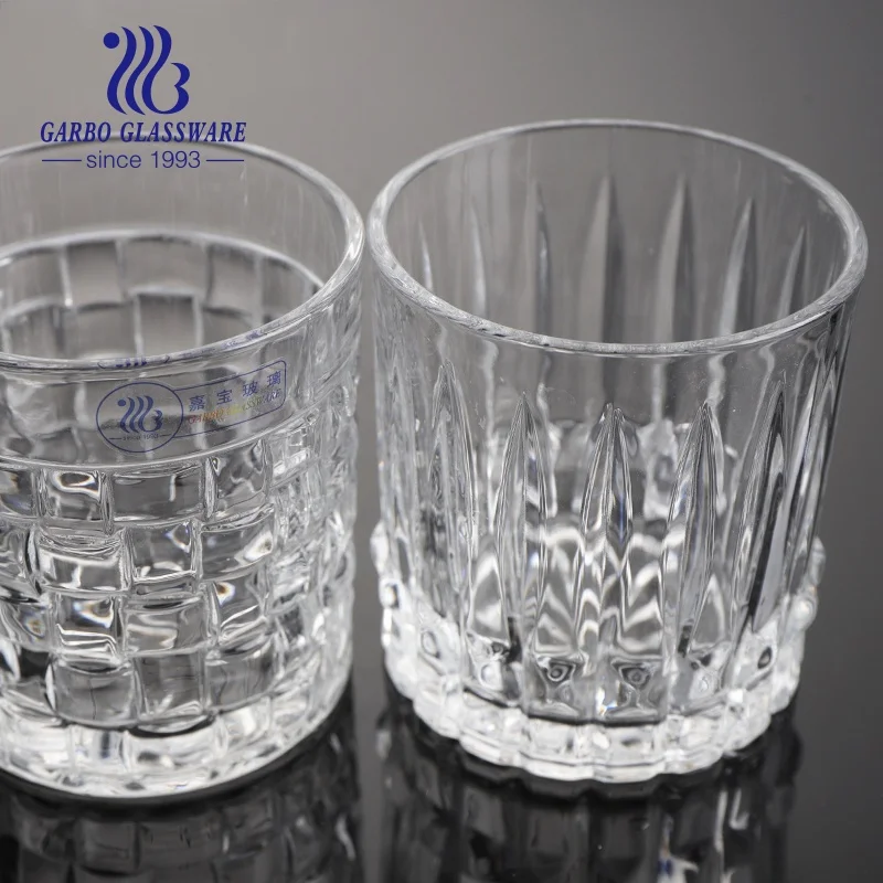 In Stock and Massive Production 2oz Small Size Shot Glass Cup Embossed Glass Wall Transparent 50ml Liquor Whisky Tasting Glass