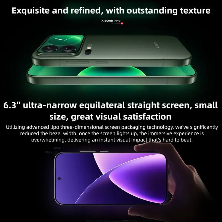 Xiaomi 17 Pro - 16GB+1TB, 3D Ultrasonic Fingerprint, 6.3 Inch Screen