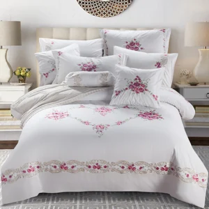 KOSMOS Polyester Microfiber Embroidery 8pcs Quilt Comforter