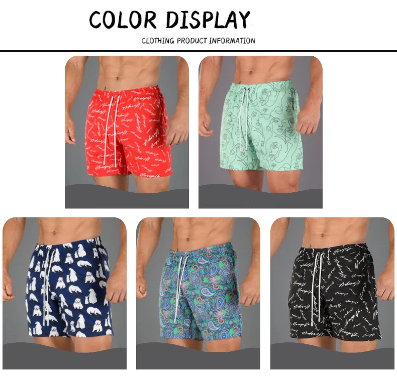 Pantaloncini da spiaggia da nuoto con grafica a sublimazione su tutta la superficie da uomo Pantaloncini da bagno in poliestere 100 Plus Size Pantaloncini personalizzati da uomo612_voghion.com