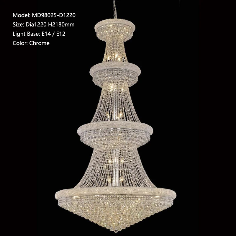 MEEROSEE Crystal Luxury Modern Pendant Light Luxury Modern Round Hanging Lamp Modern Luxury K9 Crystal Chandelier MD98025