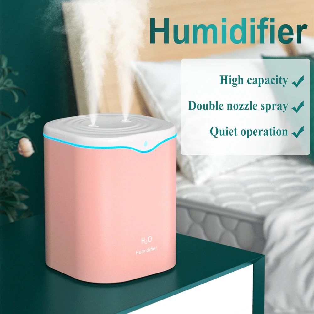 2000ml Double Spray Air Humidifier Essential Oil Diffuser Ultrasonic Air Diffuser Electric Aroma 6020