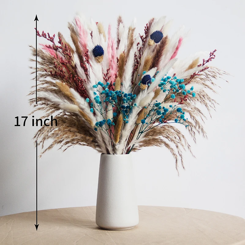 Wholesale Boho Home Decor Small Pampas Grass Bouquet Natural Rabbit Tail Dry Flower Bouquet for Christmas Decor details