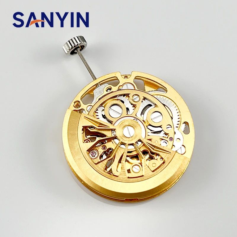 Sanyin Luxury Skeleton Watch Gold Saphir Customized Automatic Movement ...