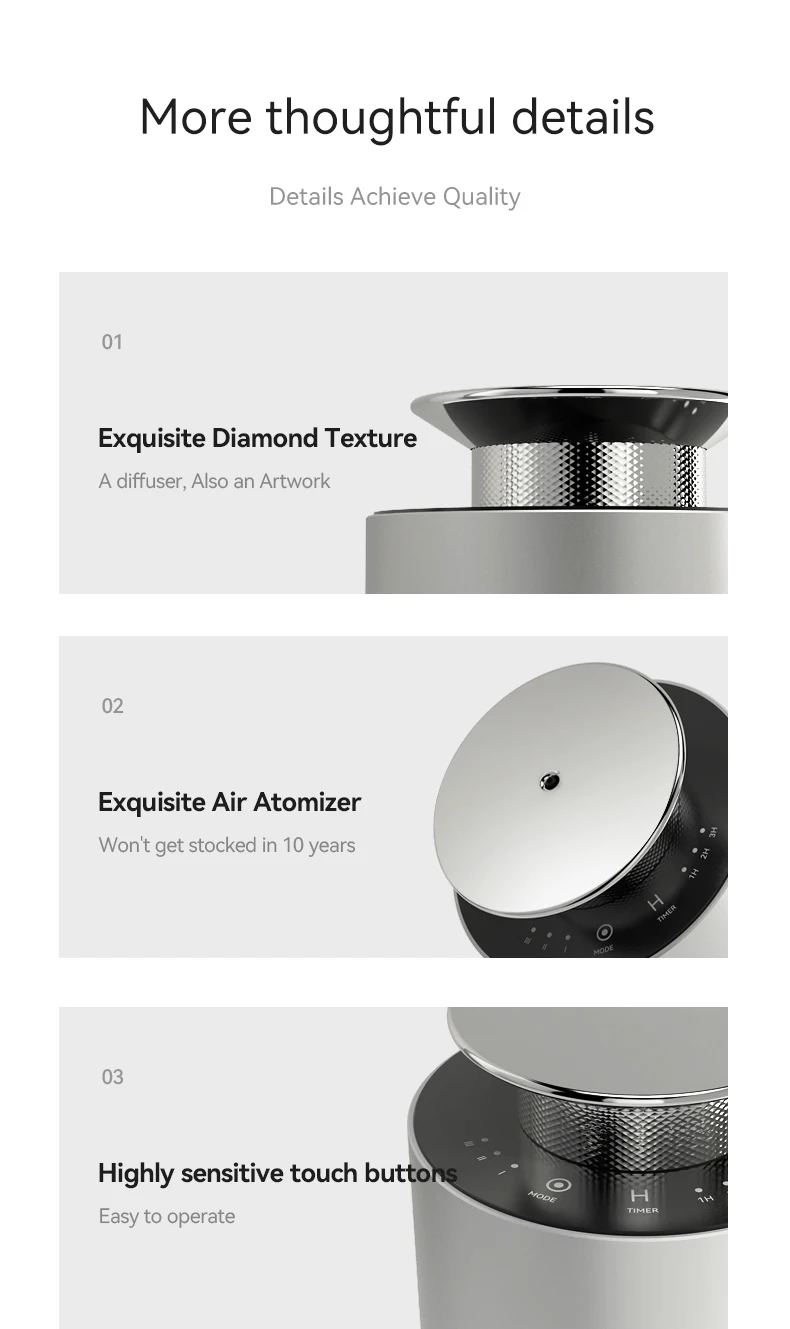 Wireless Car Aroma Diffuser Rechargeable Smart Perfume Machine Long Standby Time Portable Essential Oil Diffuser Home Car Use