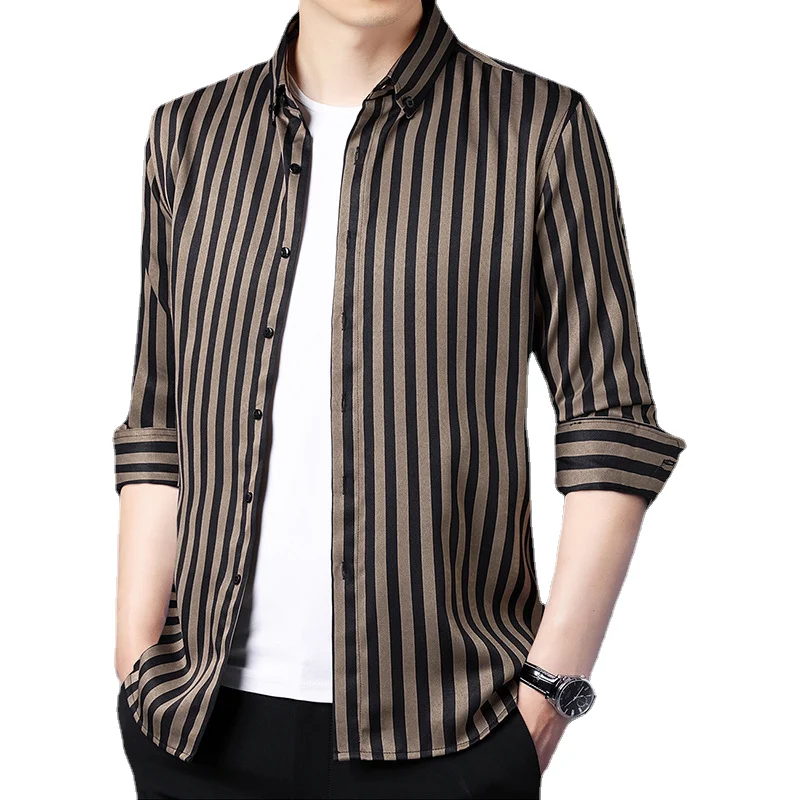 Striped Corduroy Casual Shirt For Men main image 1
