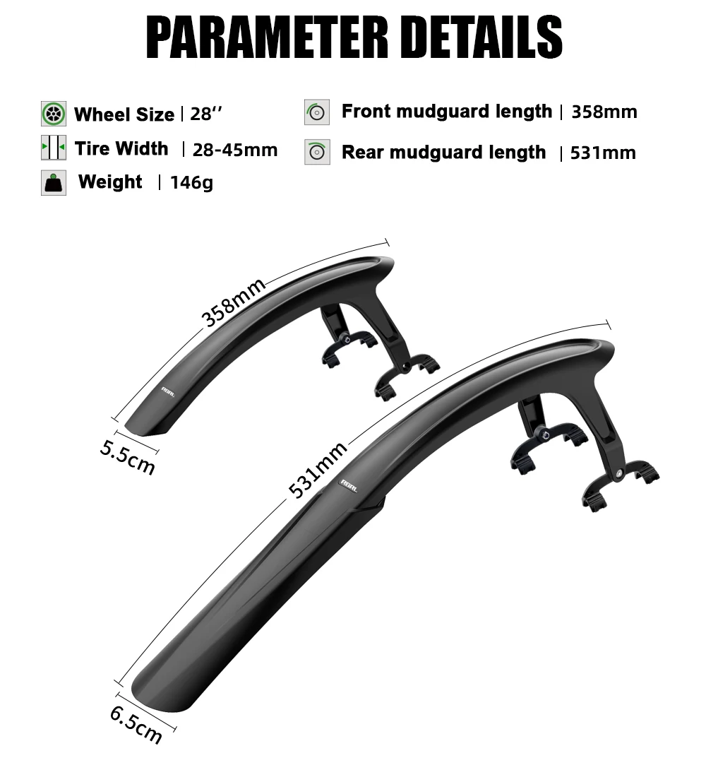 RBRL Quick Release Bike Mudguard Special for Gravel Bike Bicycle Fenders Cycling Accessories