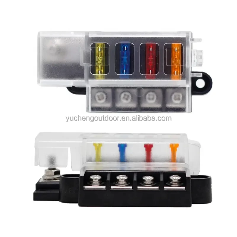 4 Way Fuses Circuit Standard Ato Fuse Holder Screw Mounted manufacture