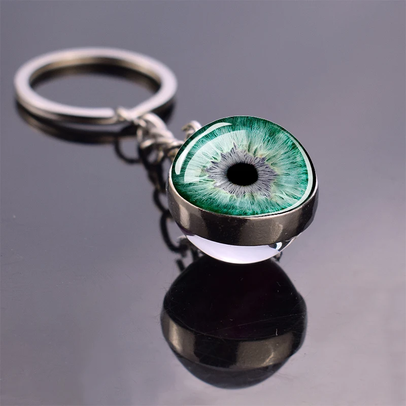 Luminous Eye Keyring Iris Glass Ball  Pendant Creative Jewelry Glows in the Dark Eyeball Keychain