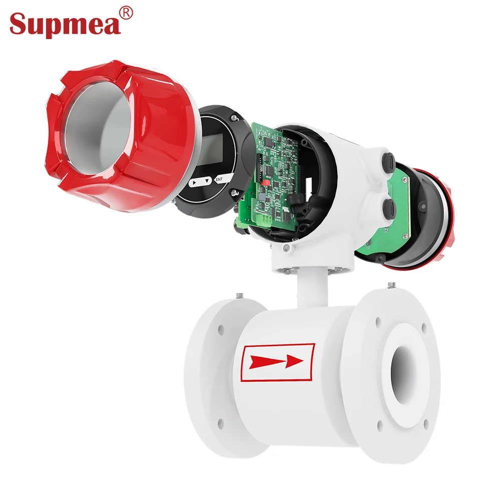 Digital Water Liquid Wastewater Flowmeter 4-20ma Rs485 Pulse Output Manufacturer Dn50 Electromagnetic Flow Meter