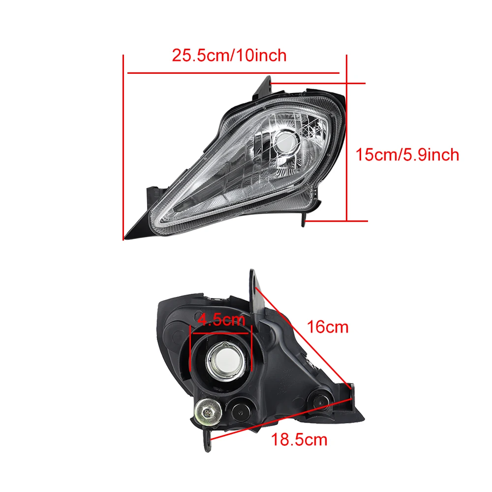 XUTVOTOR Capas de farol para Yamaha Raptor 700, capa de farol esquerda e direita moldura de acabamento para Yamaha YFZ 450 YFZ450R YFZ450X Wolverine 450 350 Raptor 250 350 Raptor 700 2006-2022