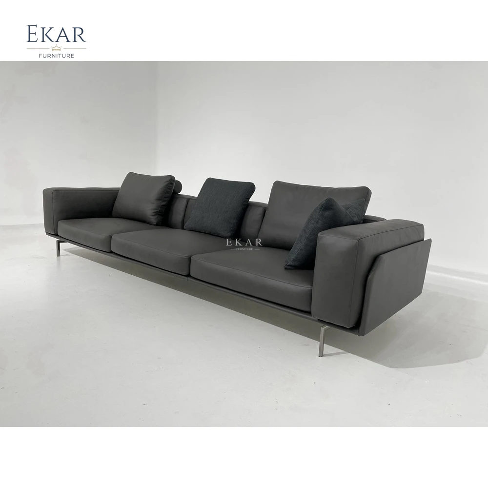 product new design plush sofa with high density foam memory foam and goose down cushionsblack sofa-62