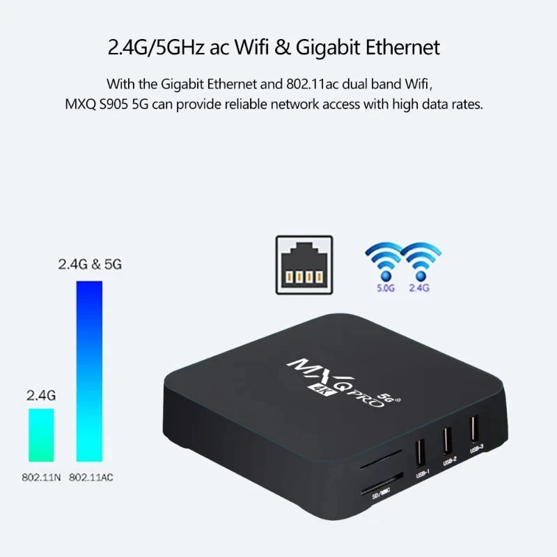 Multimedia Player Set Top Box Smart TV BOX MXQ Pro Android WiFi 5G 3D Youtube Media Player 4K Smart Tv Box