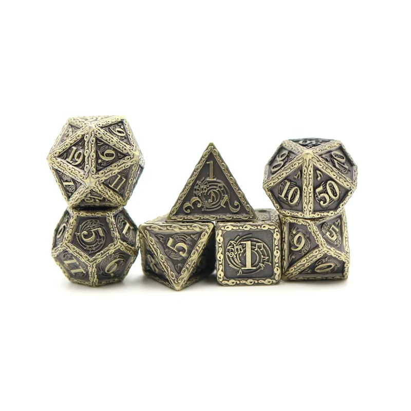 14PCS Zinc Alloy Polyhedral Dice 16mm for Dungeons and Dragons Dice DND RPG 