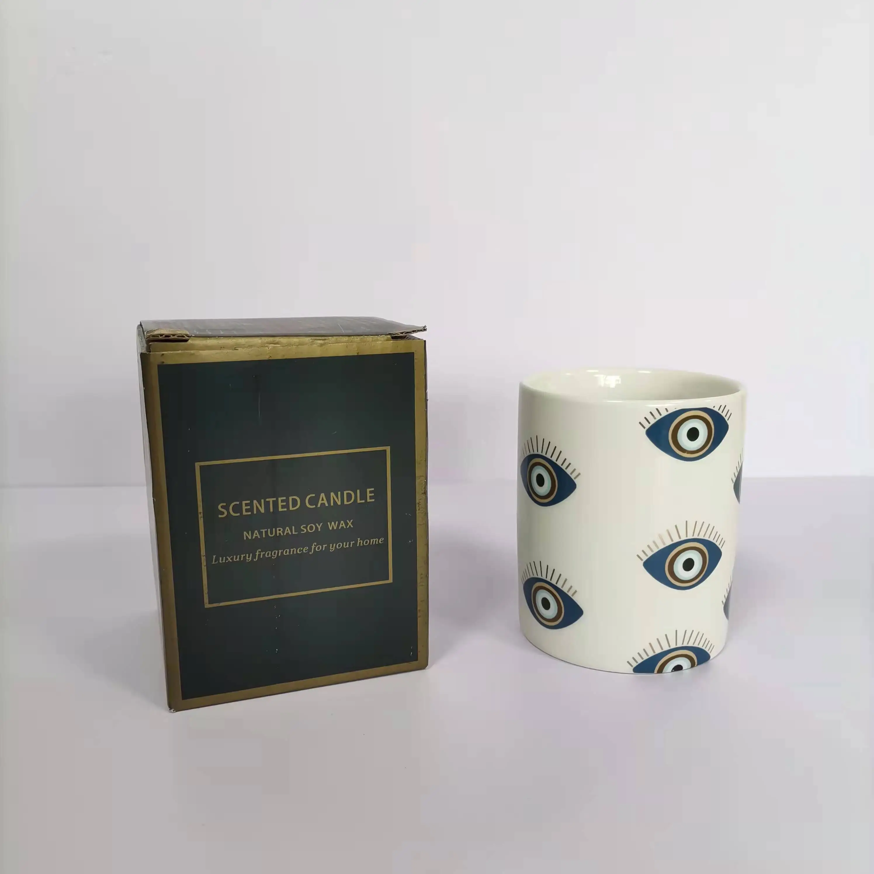 Wholesale Custom 2023 New Luxury Unique Ceramic Candle Holder Eye