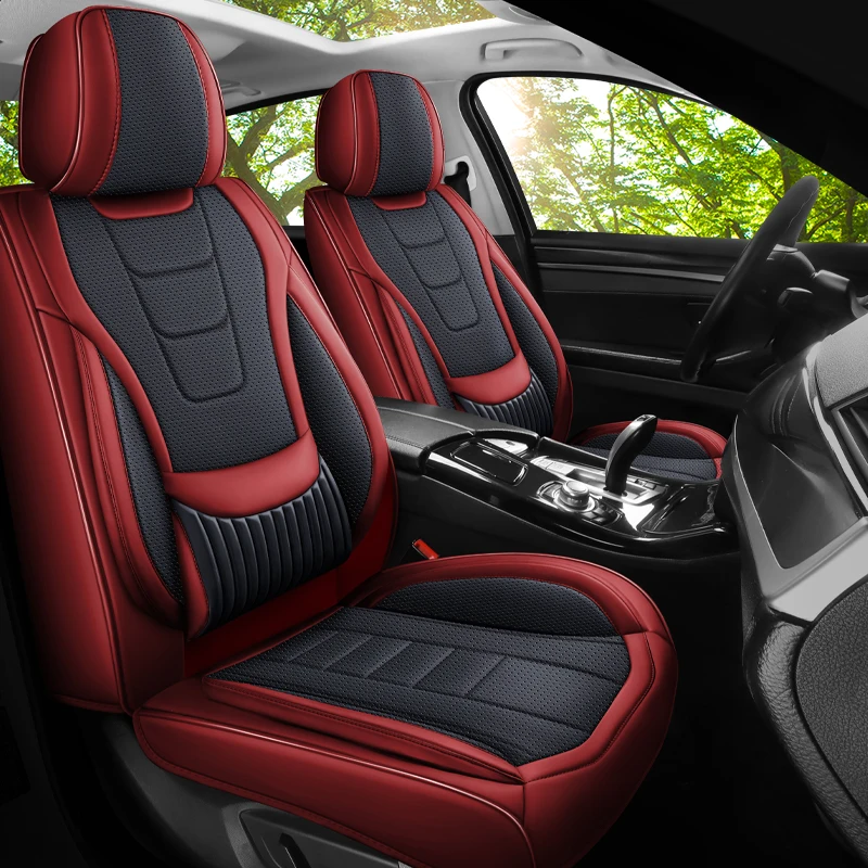 Hot Selling Luxury Full Set Car Accessories Universal Fit Waterproof Non-Slip Leather Cushion Breathable Sports Style Durable