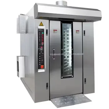 Industrial Bread Rack Oven 32 Trays Rotary Oven Gas Commercial Rotating Bakery Oven Machine