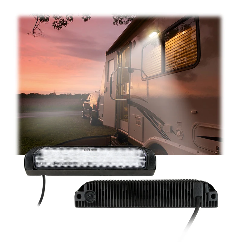 Dual Color Led RV Exterior Light 12V/24V 9W Wide Angle Led Sence Light for RV Trailer Camper Awning