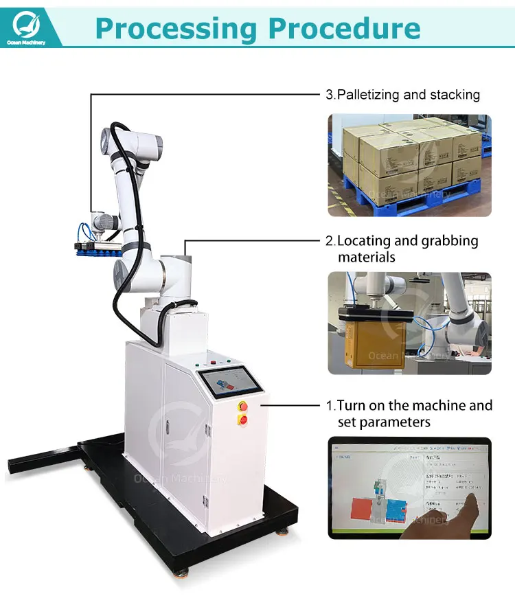 OCEAN Industrial Robotic Arm Cobot Palletizer Automatic 25kg Bag ...