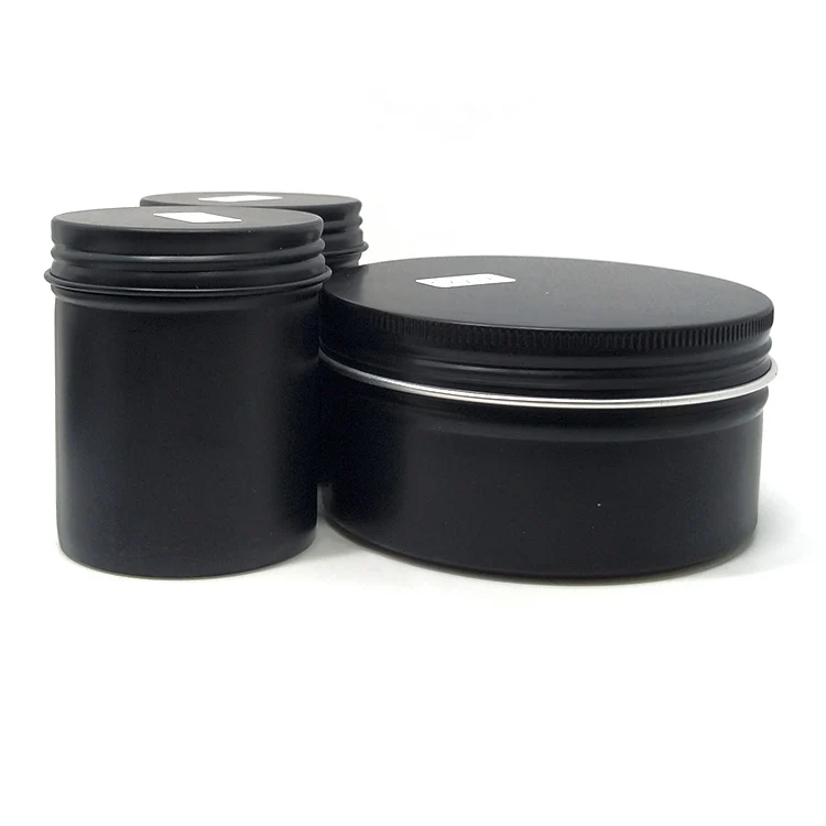 30g 50g 100g 200g 300g High Quality Silver Black Aluminum Jars Cosmetic Round Metal Tin Box