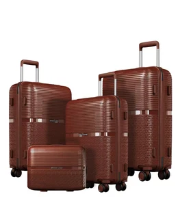 4 Pcs Lightweight Luxury Luggage Set 20/24/28" Classic Simple PP Material Suitcase Hard Shell Password Lock Eco-Friendly