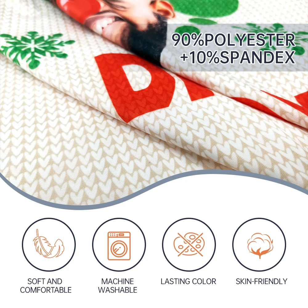 Custom Print Blank Polyester Long Sleeve Sleepwear Family Matching Pajamas Sets Personalized Photo Soft Nightwear Set