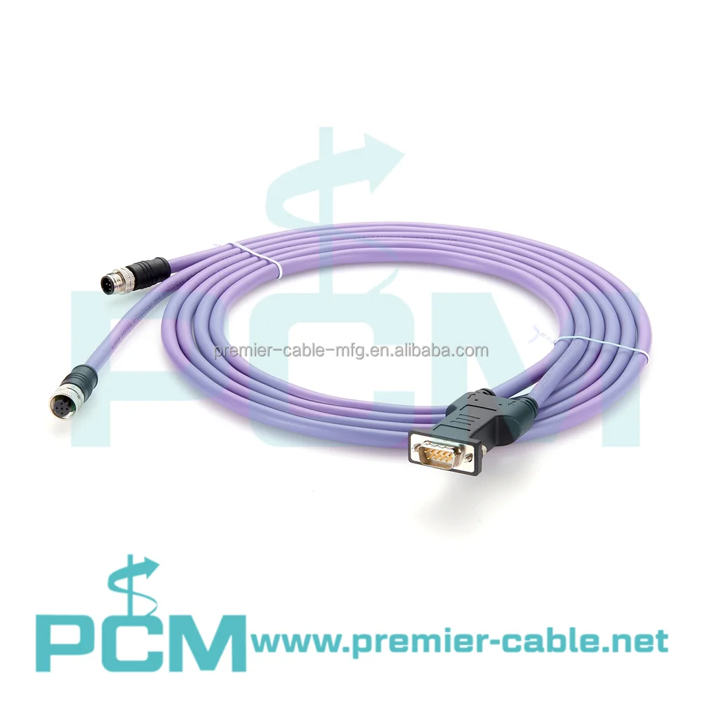 M12 to DB9 Bus Connector Profubus DP Bus Cable for S7-200 S7-300 S7-400 PLC manufacture