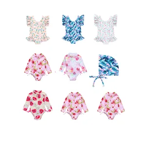 Customized Girl's Recycled Eco Friendly Kid Bikini Custom Kids Swimwear Kids Bathing Suits Swimsuit Fruit Children AD Girls