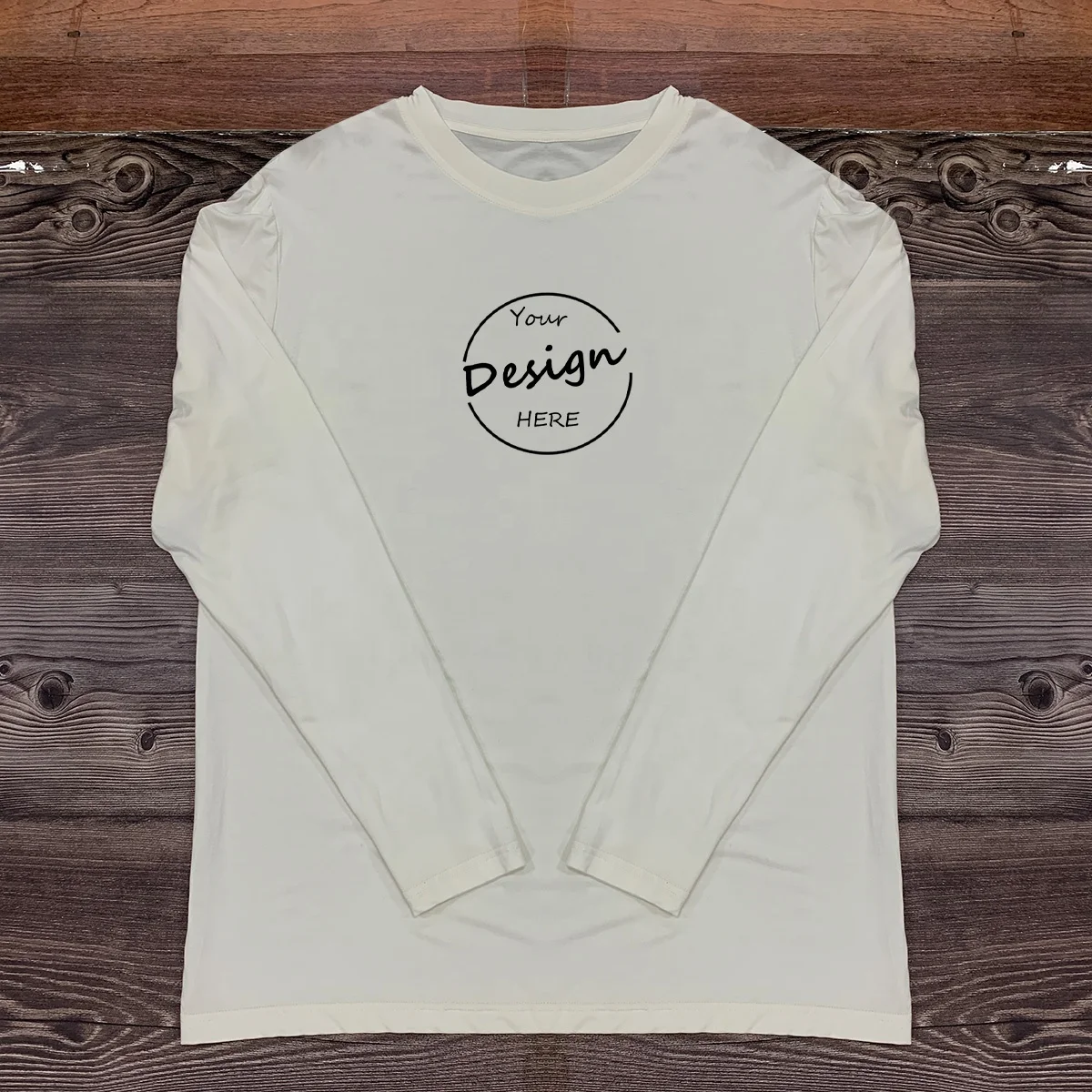 JL1227B Wholesale Customized Bamboo Cotton T-Shirts Screen Print Top Quality Solid Color O-Neck Long Sleeve T Shirts