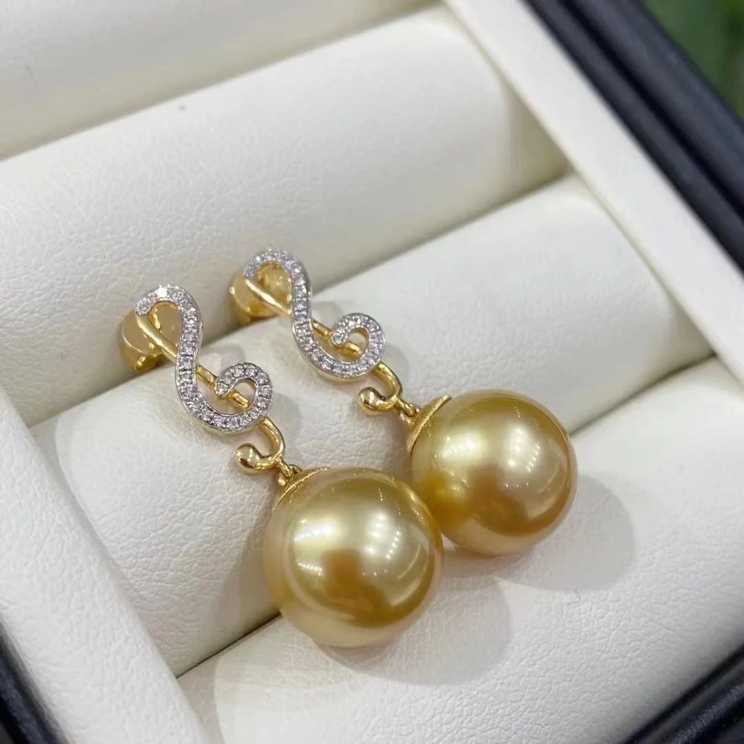 E621 11-12mm Diy Natural Freshwater Pearl Charm Earrings Mounting Accessory  925 Sterling Silver Gold Plated Jewelry For Women - Buy Diy Natural  Freshwater Cultured Pearl Charm Zircon Fancy Pearl Earrings Mounting  Accessory,925
