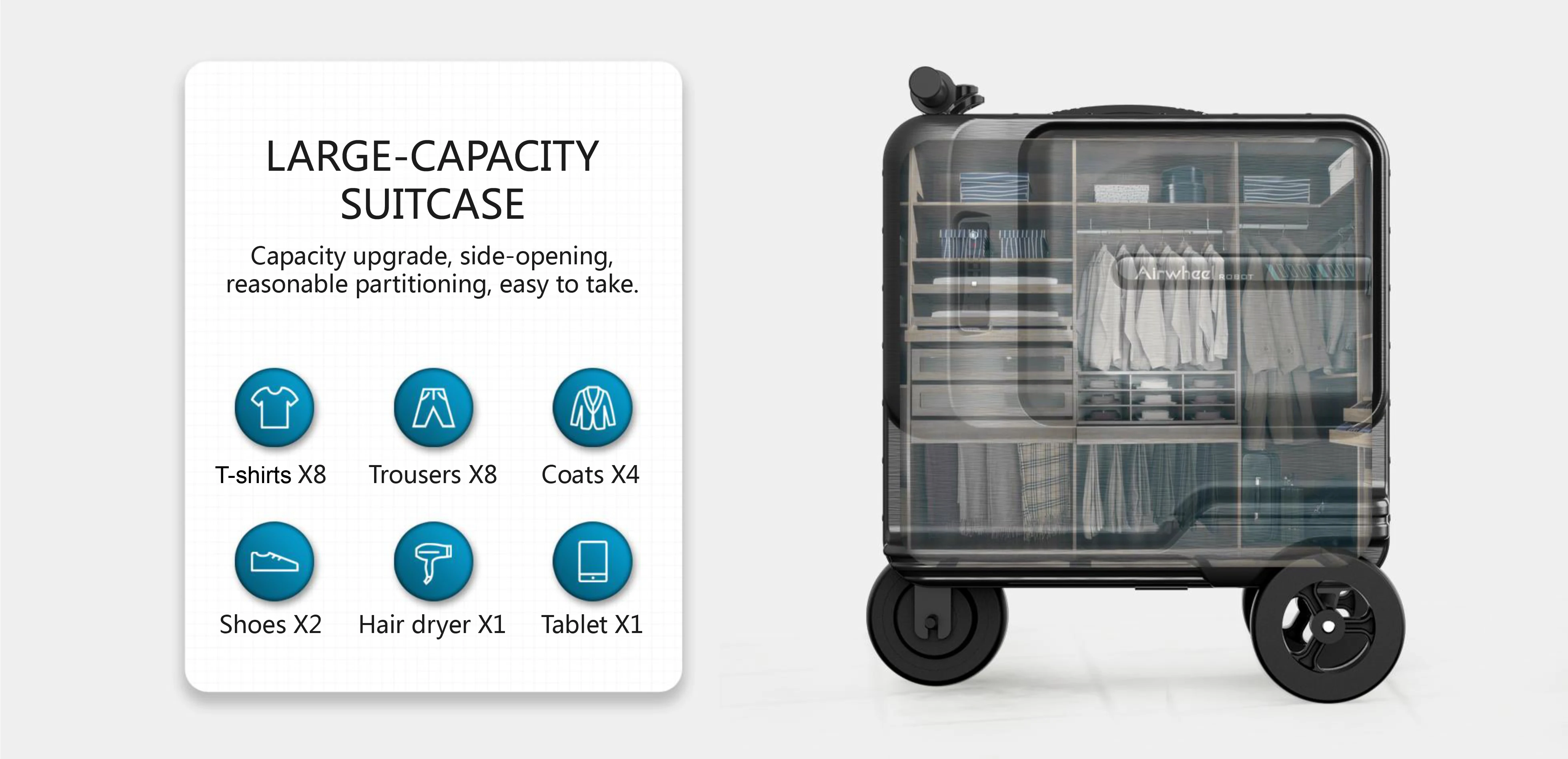 24 inch Hot travel suitcase SE3T travel luggage for smart suitcase with big capacity ridable suitcase