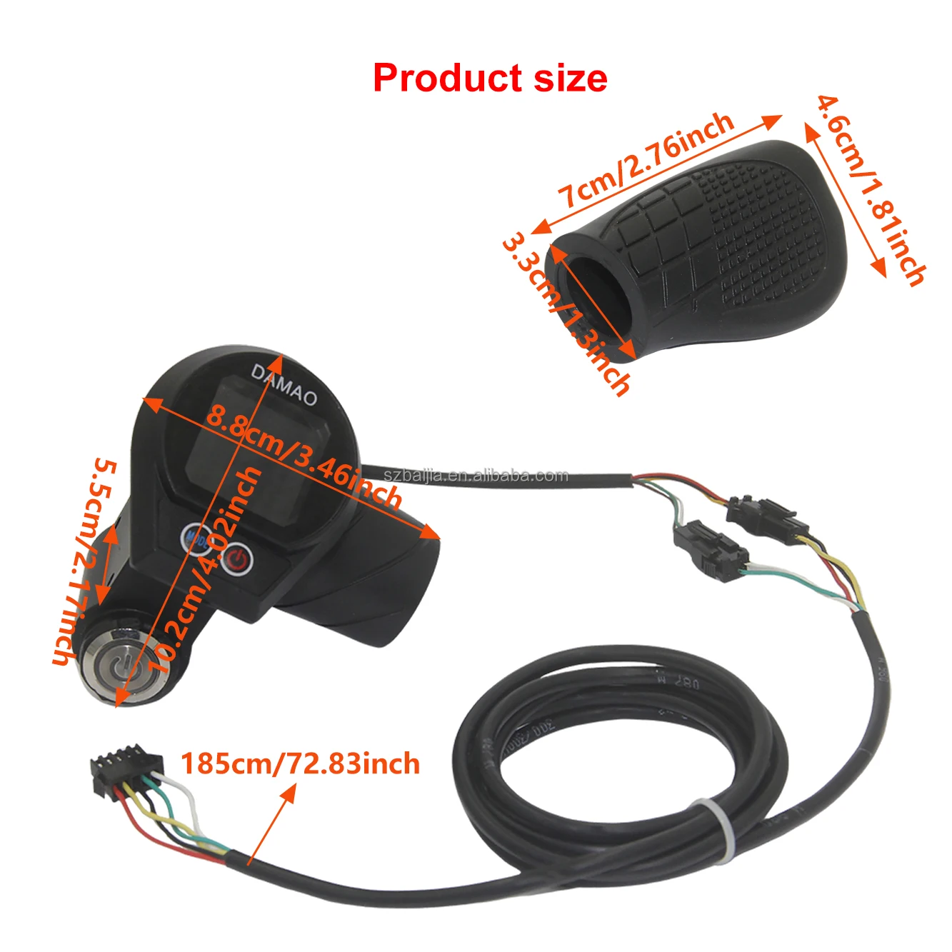 DAMAO Waterproof 5pin SM Plug Lcd Display with Locked for Electric Bike /scooter accessories