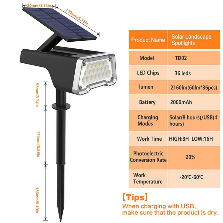 product energy saving brightness garden waterproof solar led outdoor light 2 ways installment both for lawn and wall-37