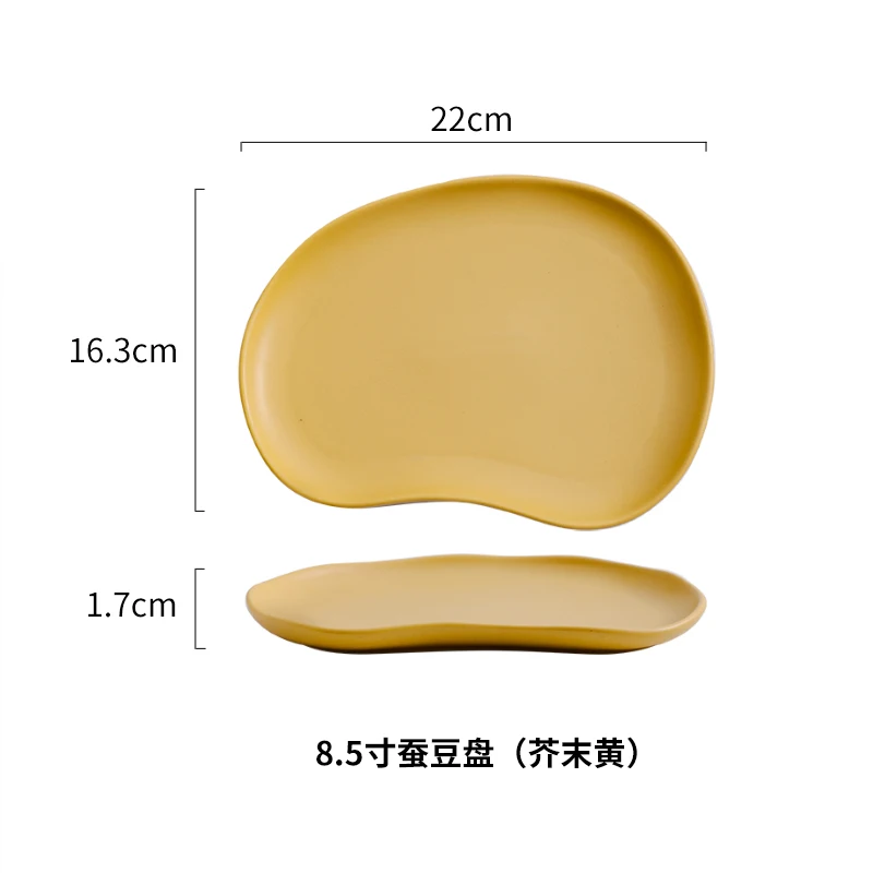 Irregular shape cheap dishes plates fancy catering shallow dinner salad cake cute ceramic dinner plate for restaurant