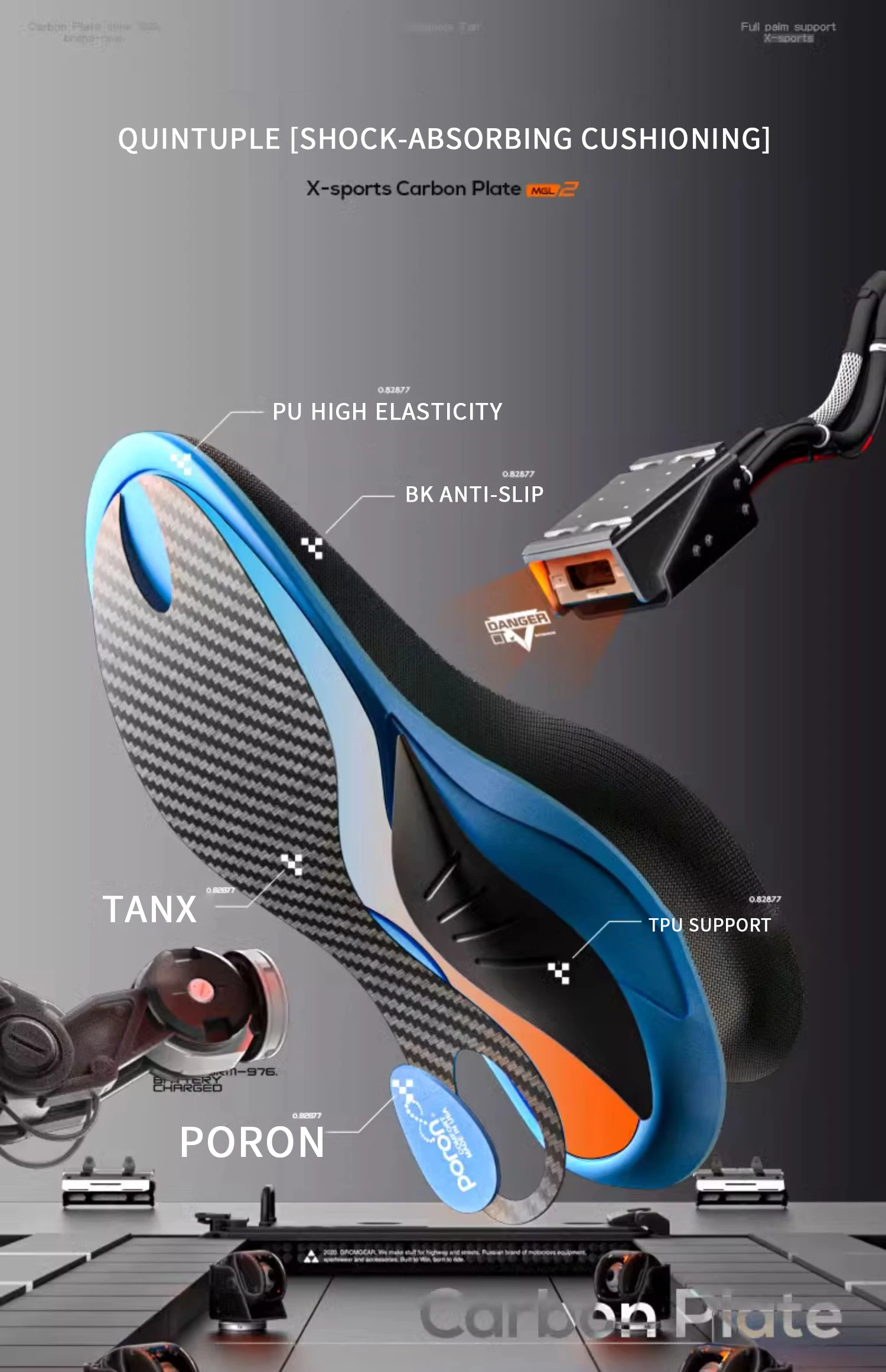2024 New Model Authentic Full Palm Carbon Fiber Plate Arch Support High Assisting Rebound