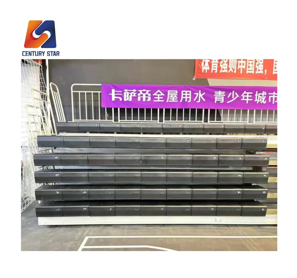 Movable Aluminium Gym Bleachers Tip and Roll Portable Event Grandstand Sport Stadium Bench Seat School Metal Tribune Stand