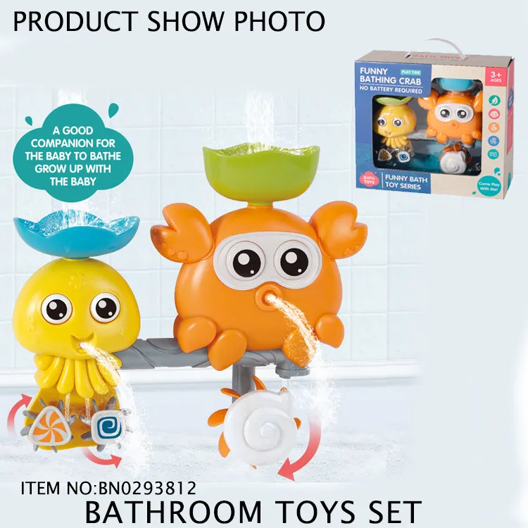 
 Поворот Забавный подарок для ребенка душ игра Краб оборачиваться распыления воды красочный игровой набор ванная комната Ванна игрушка  