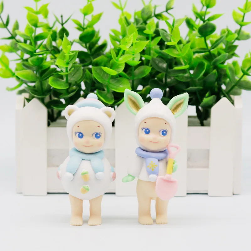 Sonny Angel in Stock Mini Figures Blind Box Toys Winter Wonderland Series Ornament Mystery Box Toys Angel Nake Body Doll Labubu